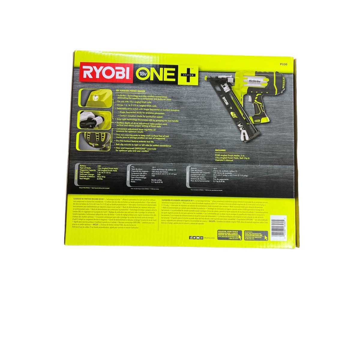 Ryobi One V Lithium Ion Cordless Airstrike Gauge Angled Finish