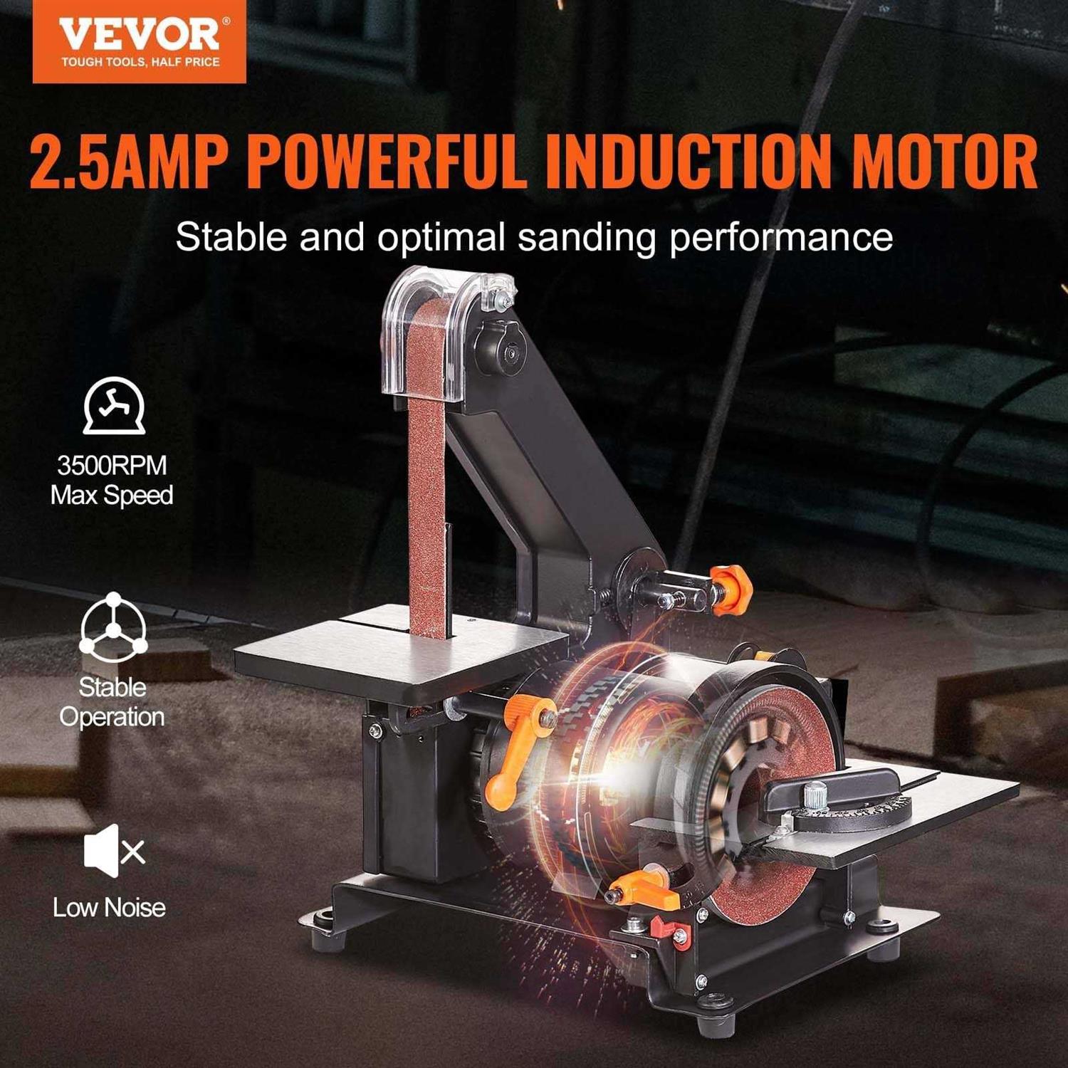 VEVOR Belt Disc Sander Combo 6 Disc Sander and 4x36 Belt Sander with 4 ...