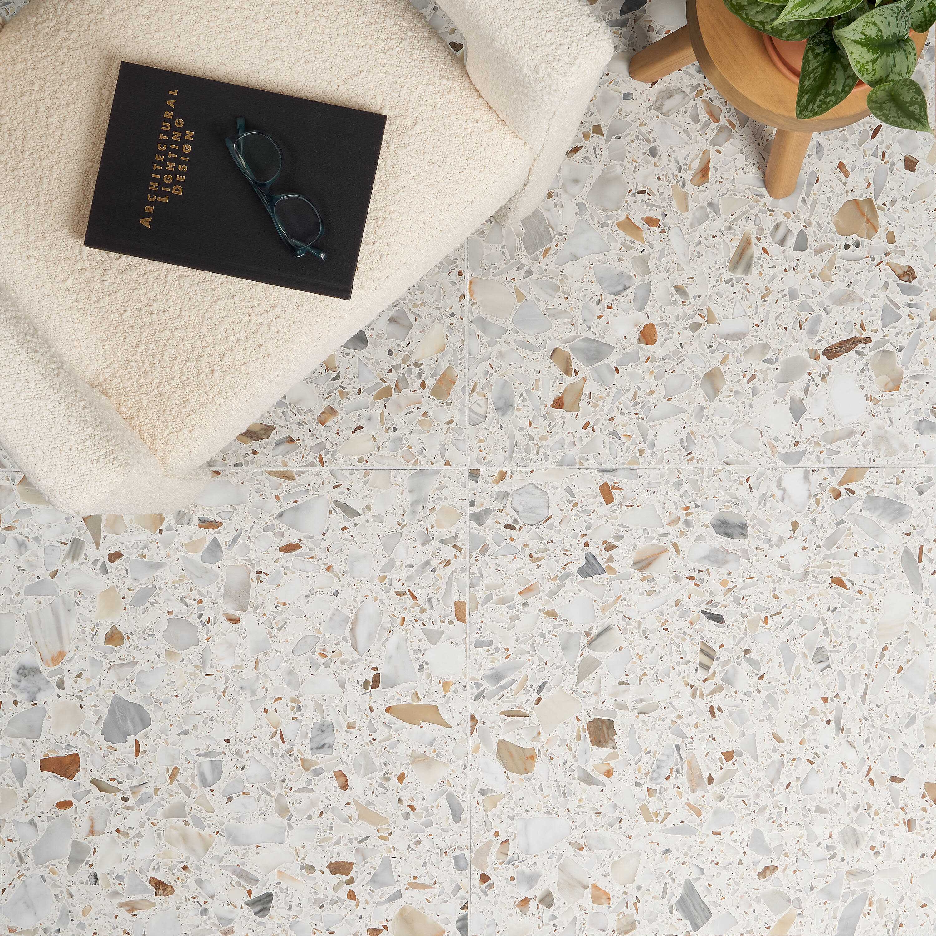 Ivy Hill Tile Terra Italia 23.62 in. x 23.62 in. Honed Marble Terrazzo ...