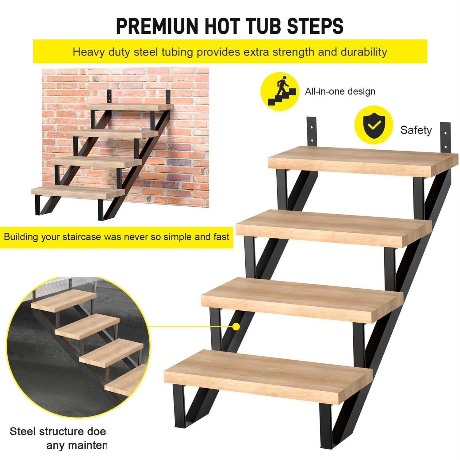 Doniks Steel Stair Step Riser Step for Deck Height Metal Stair Stringer ...