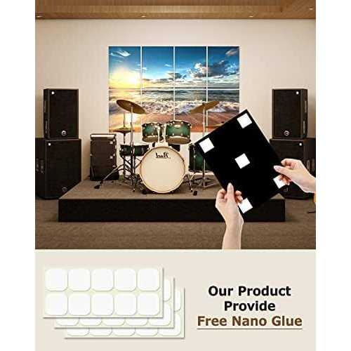 Evenreach Art Acoustic Panels Soundproof Wall Panels,48X32Inches Self ...