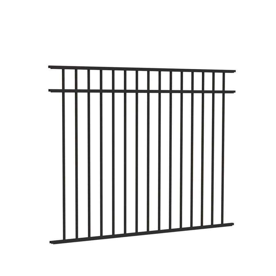 Freedom New Haven Ft H X Ft W Black Aluminum Spaced Picket Flat Top Decorative Fence