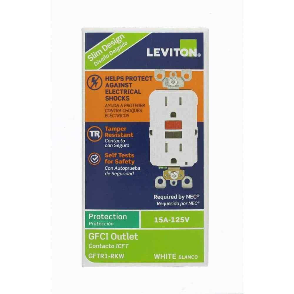 Leviton 15 Amp 125-Volt Self-Test Tamper Resistant GFCI Outlet ...