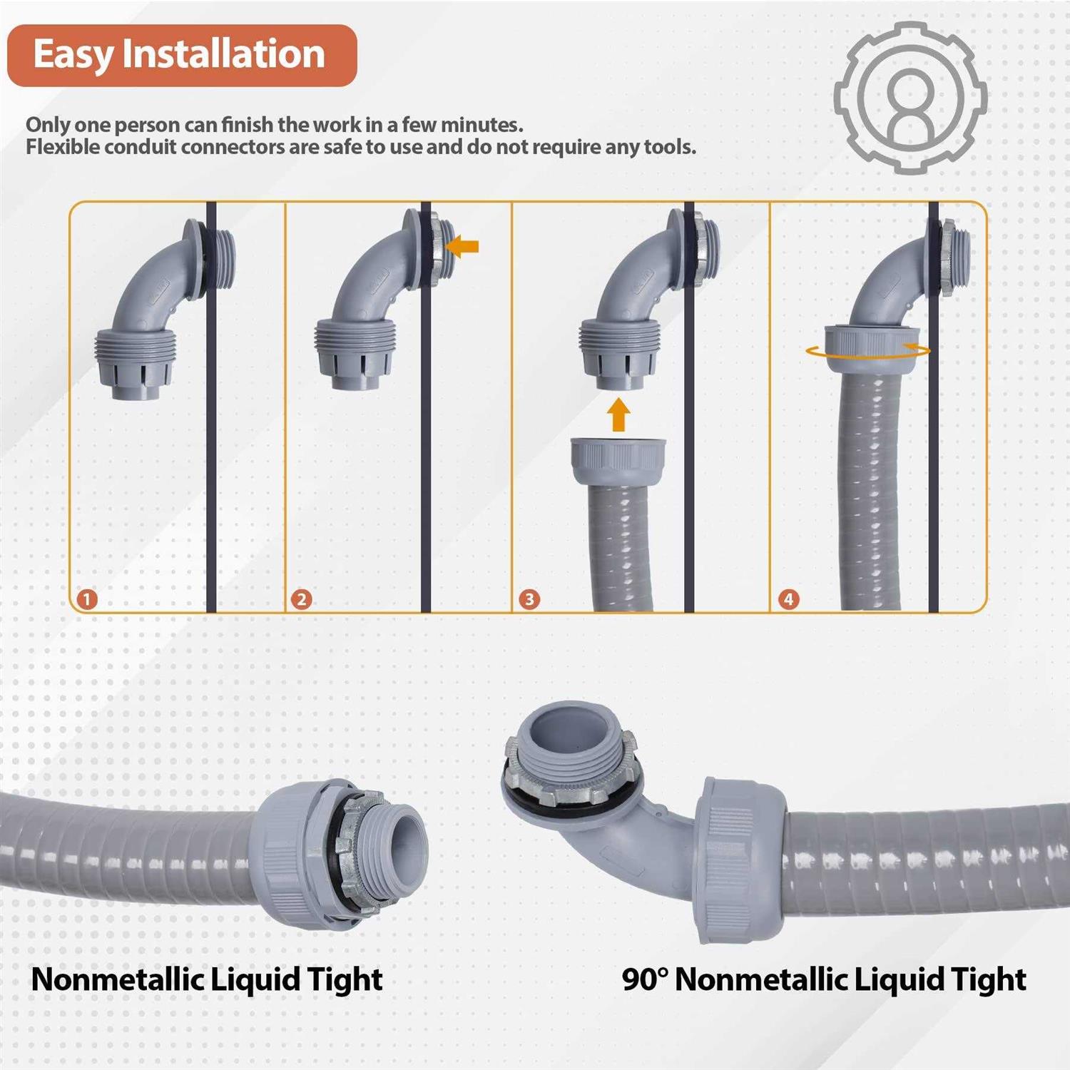 Neorexon Liquid Tight Conduit And Connector Kit 12inch 25ft Hardwares Online Store 9273