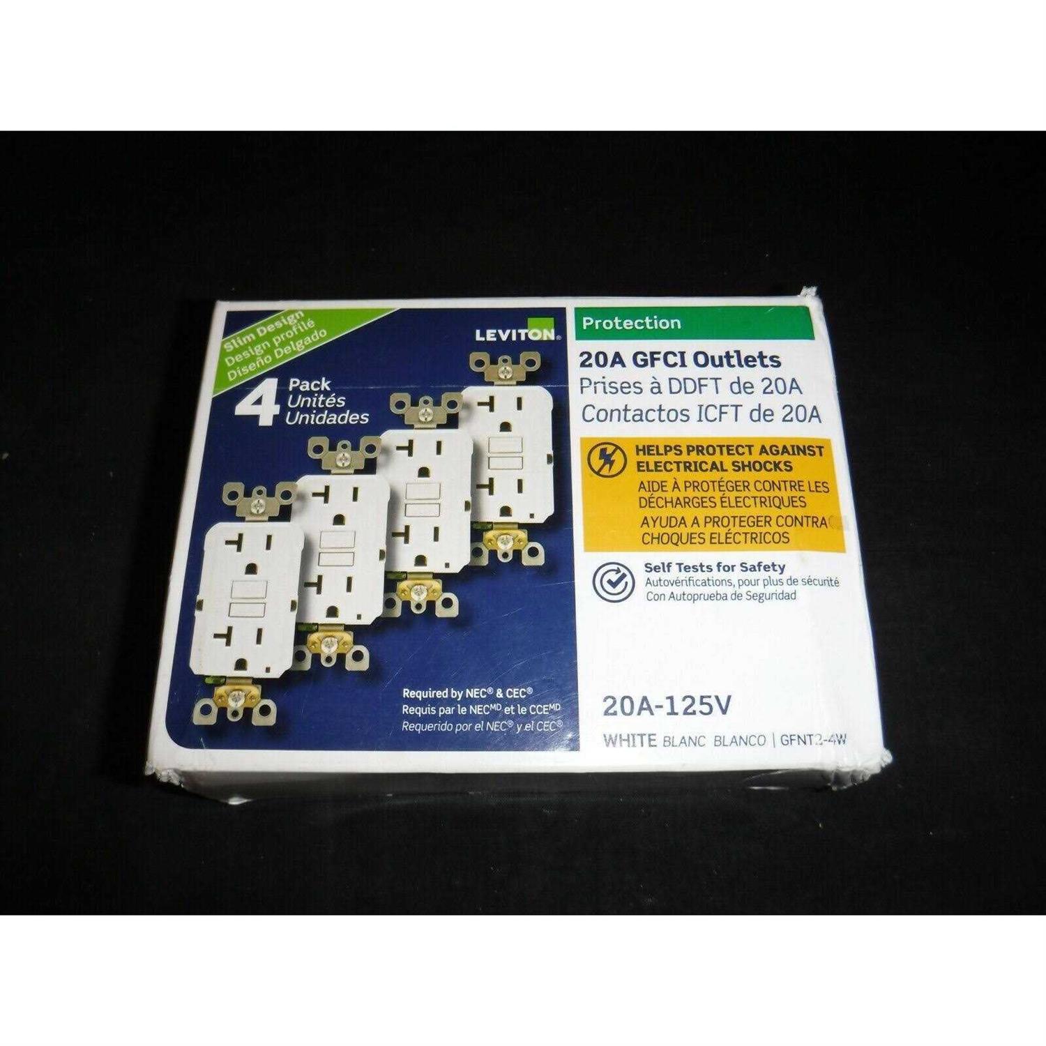 Leviton 20 125 Volt Duplex Self Test Slim GFCI Outlet Hardwares Online Store