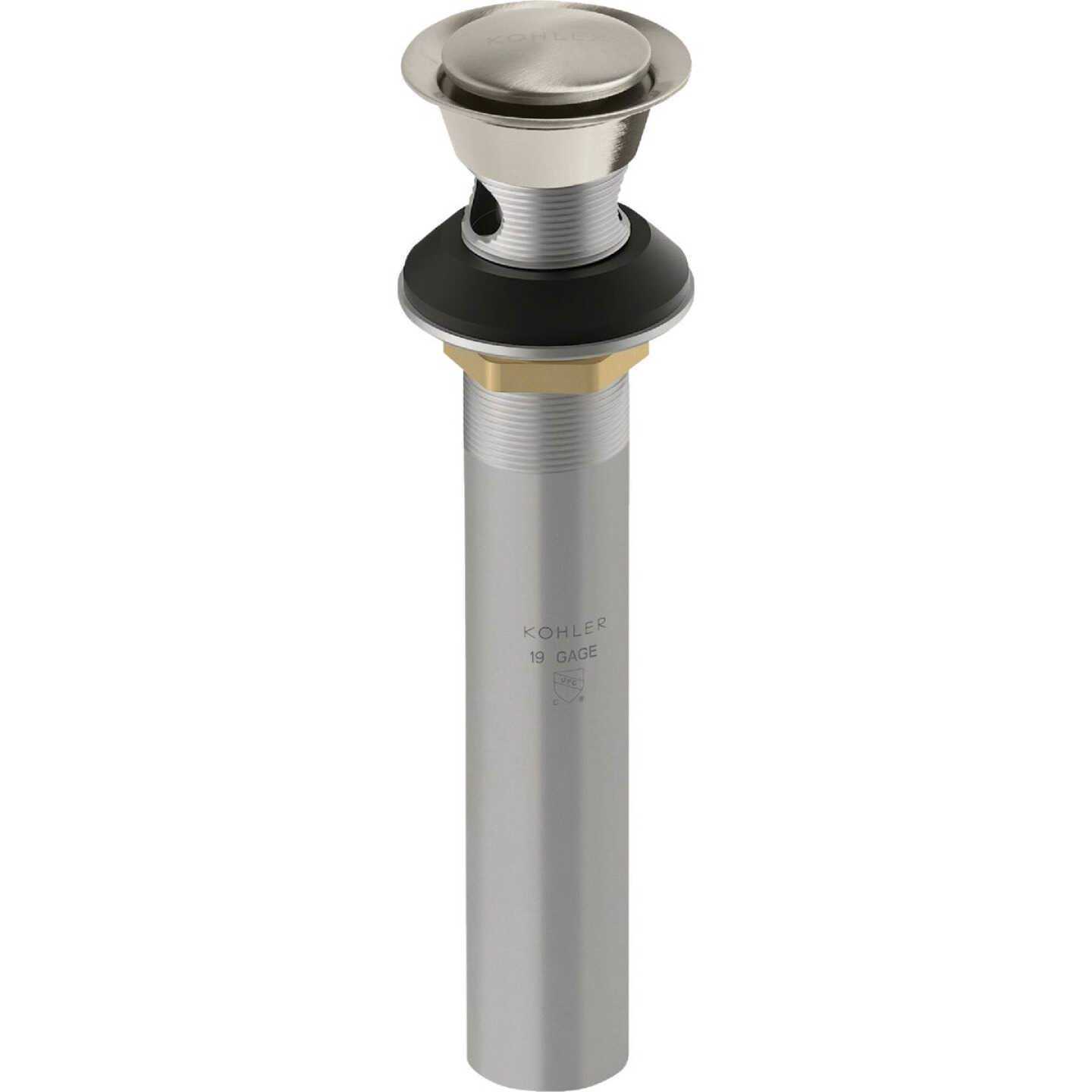 KOHLER Premium Brushed Nickel 1-1/4 In. Clicker Drain with Overflow ...