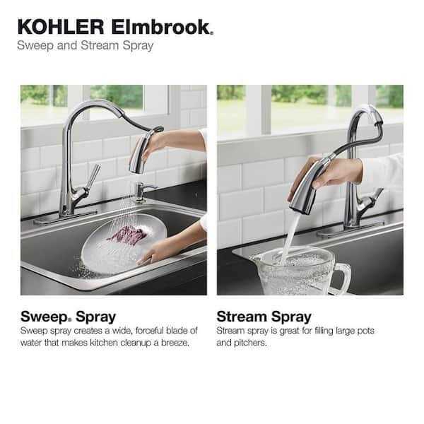 Kohler Elmbrook SingleHandle PullDown Sprayer Kitchen Faucet