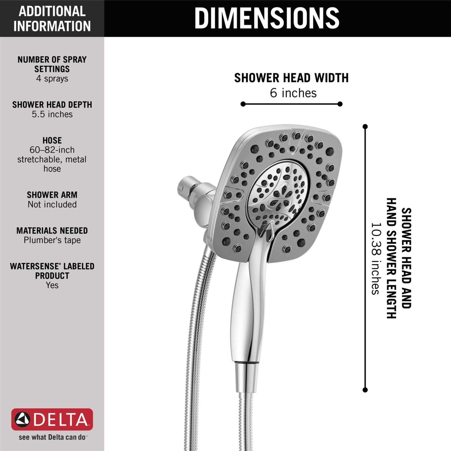 Delta Universal Showering In2ition HSSH 1.75 GPM 4-Setting 58498 ...