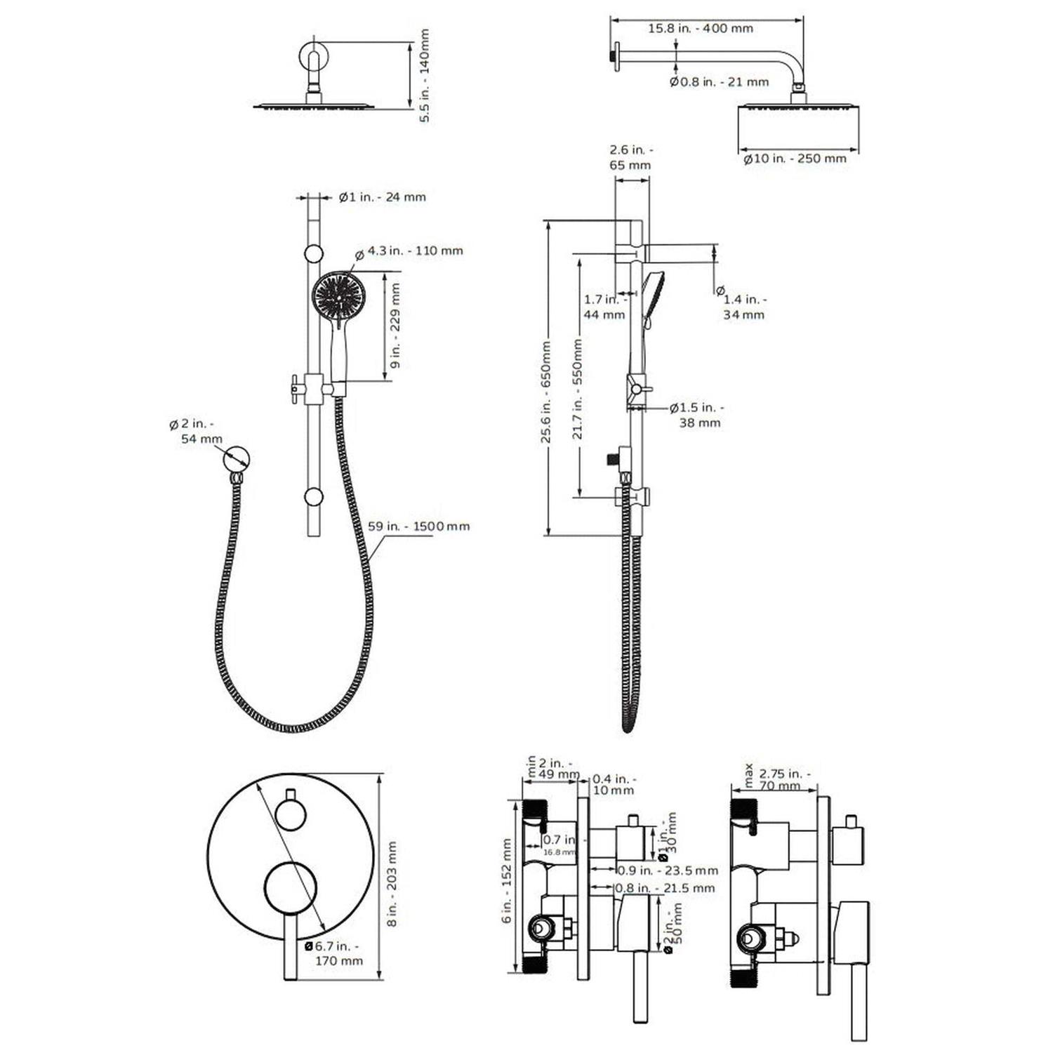 Pulse ShowerSpas Refuge Combo Shower System - Hardwares online store